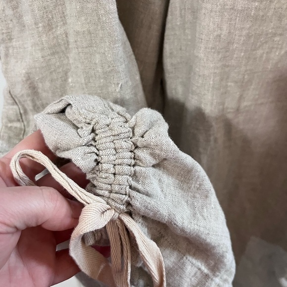 Chicos Womens 3 US 16 Casual Linen Pants adjustable cinch tie pull on pockets - Picture 6 of 7